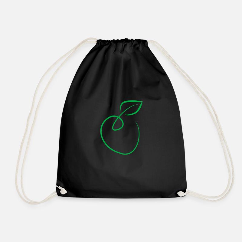 Apple - Drawstring Bag - black