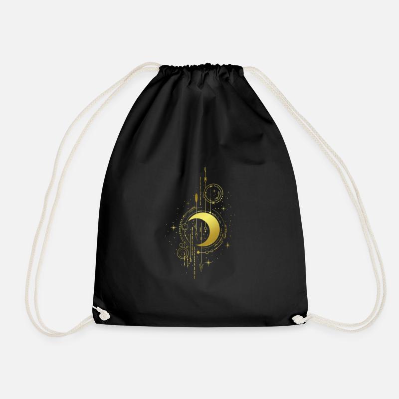 Crescent Moon - Drawstring Bag - black