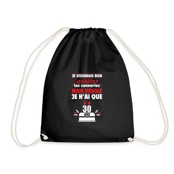 Désolé, j’ai 30 ans ! Cadeau d’anniversaire 30 ans - Sac de sport léger - noir - Devant