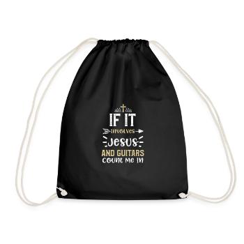 If It Involves Jesus And Guitars... - Drawstring Bag - black - Front