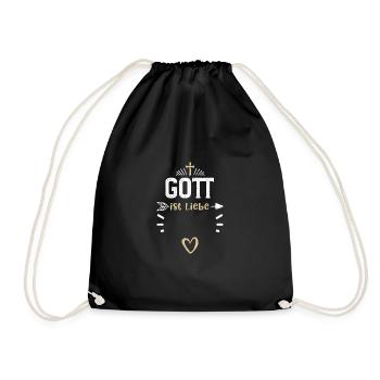 Gott ist Liebe - Jesus - Turnbeutel - Schwarz - Vorne