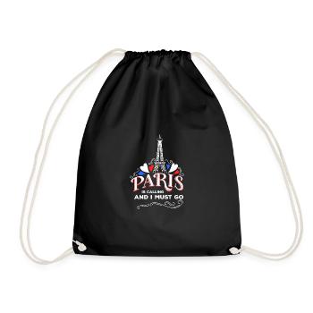Cute Paris France Holiday Lovers Funny Rei - Drawstring Bag - black - Front