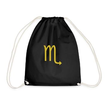 Zodiac sign Scorpio, exclusive t-shirt design - Drawstring Bag - black - Front