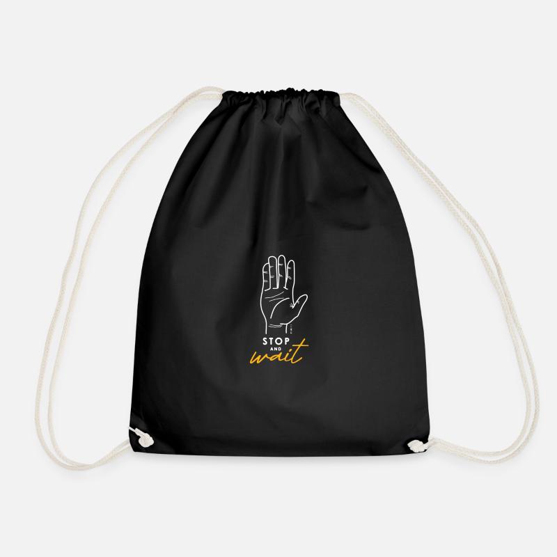 Talk to the hand - Drawstring Bag - black