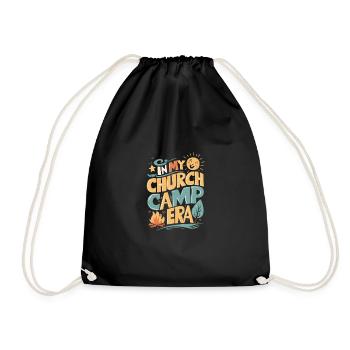 In My Church Camp Era VBS, Bible Camp Fun - Drawstring Bag - black - Front