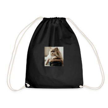 Le chat persan Negan: patineur - Sac de sport léger - noir - Devant