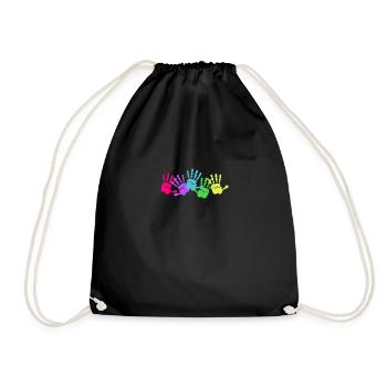 Hand Prints - Drawstring Bag - black - Front