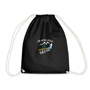 Je m'en fous j'me barre à la pêche, humour, cadeau - Sac de sport léger - noir - Devant