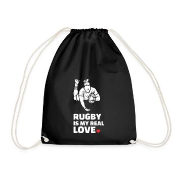Ich Liebe Rugby - Turnbeutel - Schwarz - Vorne