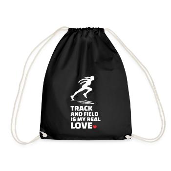 I love athletics - Drawstring Bag - black - Front