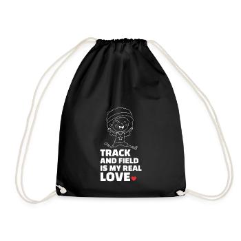 I love athletics - Drawstring Bag - black - Front