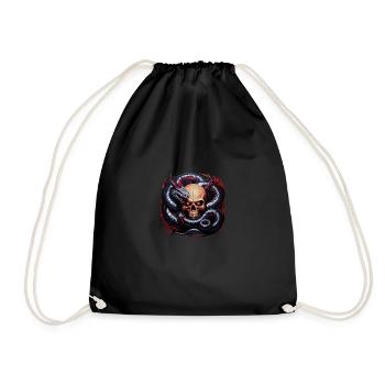 Crâne viking et serpent de Midgard : un Entwi mythique - Sac de sport léger - noir - Devant