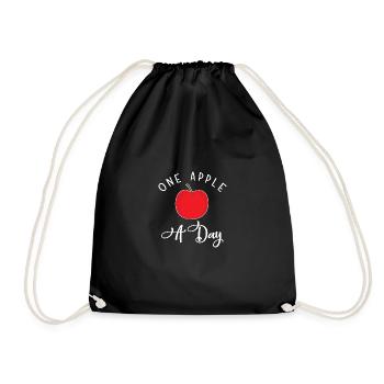 One Apple a day - Drawstring Bag - black - Front