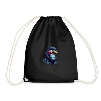 Cool Gorilla avec Lunettes de Soleil Urban Jungle - Sac de sport léger - noir - Devant
