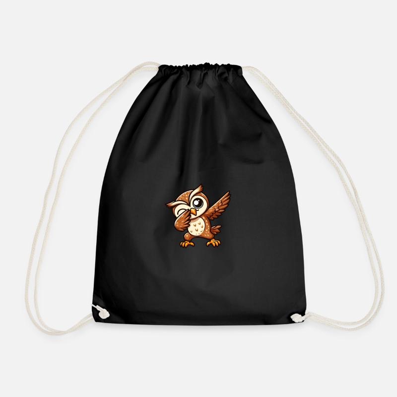 Coole weise Eule dabbing cooler Dab Eule - Turnbeutel - Schwarz