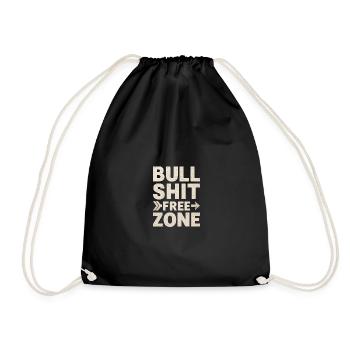 Bullshit Free Zone - Turnbeutel - Schwarz - Vorne