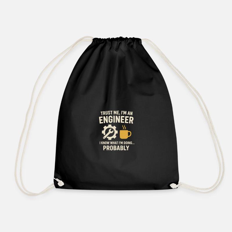 Trust me, I'm an engineer - Drawstring Bag - black