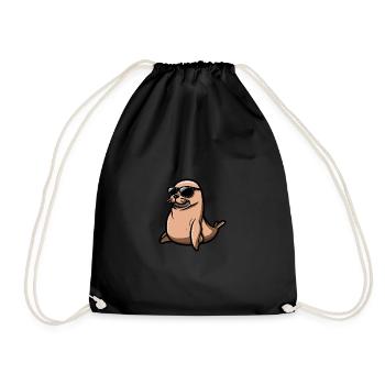 Seal Cool Animal - Drawstring Bag - black - Front
