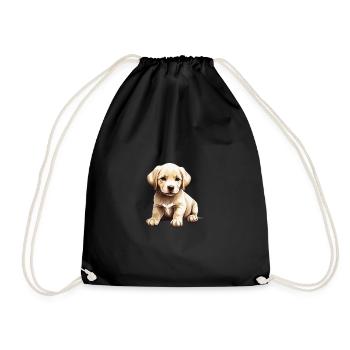 Süßer Labrador Welpe Frauen Mädchen Geschenk - Turnbeutel - Schwarz - Vorne