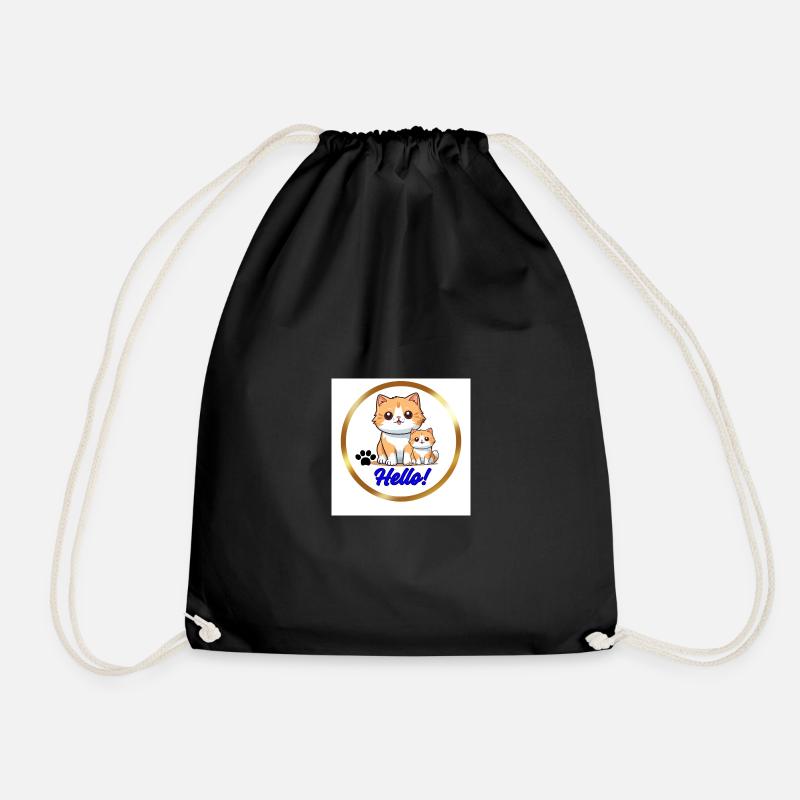 Hello - Drawstring Bag - black