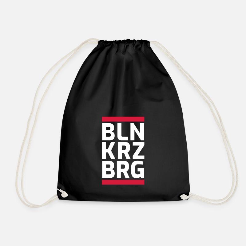 Berlin Kreuzberg Logo Design rot/weis - Turnbeutel - Schwarz