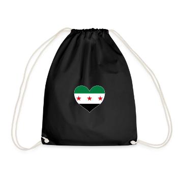 Cœur de Syrie avec drapeau syrien de la liberté - Sac de sport léger - noir - Devant