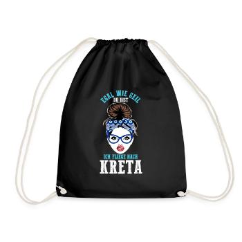 Egal wie geil du bist ich fliege nach Kreta - Turnbeutel - Schwarz - Vorne