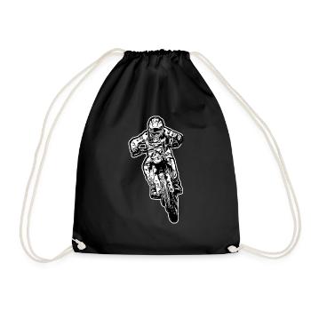 Motocross / Enduro / Freestyle mx / Dirtbike retro - Drawstring Bag - black - Front