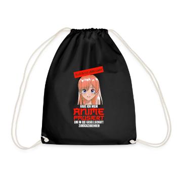 Anime Girl Merch Anime Merch Geschenk - Turnbeutel - Schwarz - Vorne