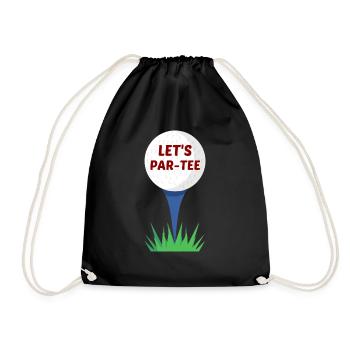 Let's Par-Tee | Golf Pun - Drawstring Bag - black - Front
