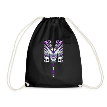 Metal Skulls Letter M - Drawstring Bag - black - Front