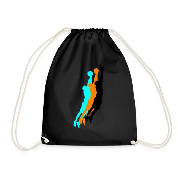 basketballer silhouette 3 - Turnbeutel - Schwarz - Vorne
