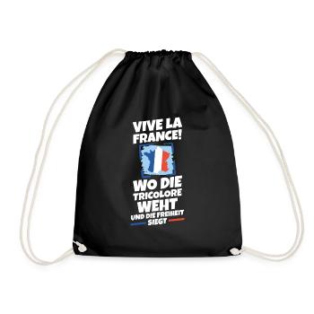 French French France - Drawstring Bag - black - Front