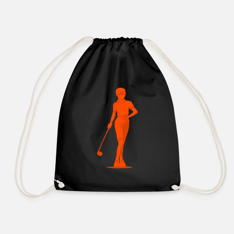 Golfer Golf - Drawstring Bag - black