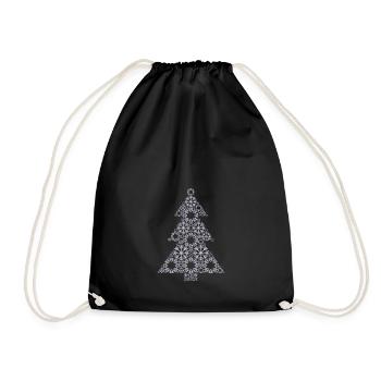 Christmas Tree of Snowflakes Gift Idea - Drawstring Bag - black - Front