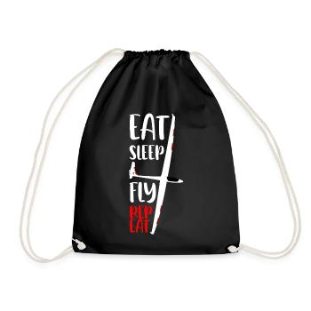 Glider Gliding Gliding Glider - Drawstring Bag - black - Front