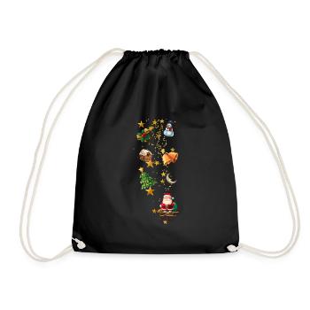 Stars,Gold,Christmas,Star,Golden Stars - Drawstring Bag - black - Front