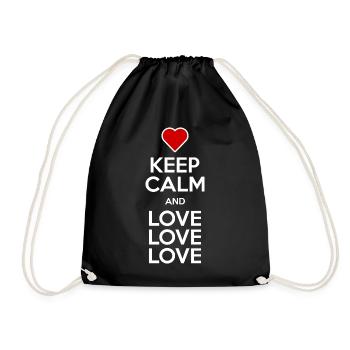 Keep Calm and Love love love - Drawstring Bag - black - Front