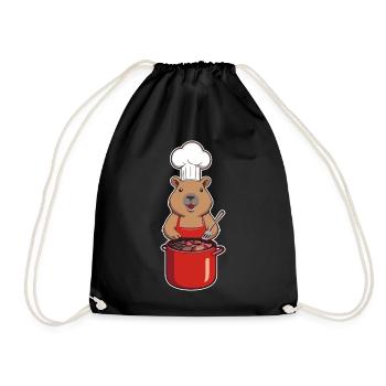 Capybara Cook - Drawstring Bag - black - Front