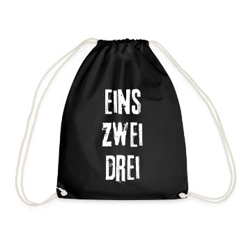 Eins Zwei Drei Vertikal Rock - Turnbeutel - Schwarz - Vorne