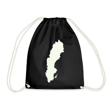 Schweden Silhouette Print - Turnbeutel - Schwarz - Vorne