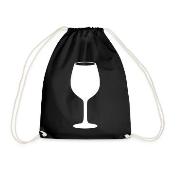 Wine Wine Glass Red Wine Drinker Gift - Drawstring Bag - black - Front