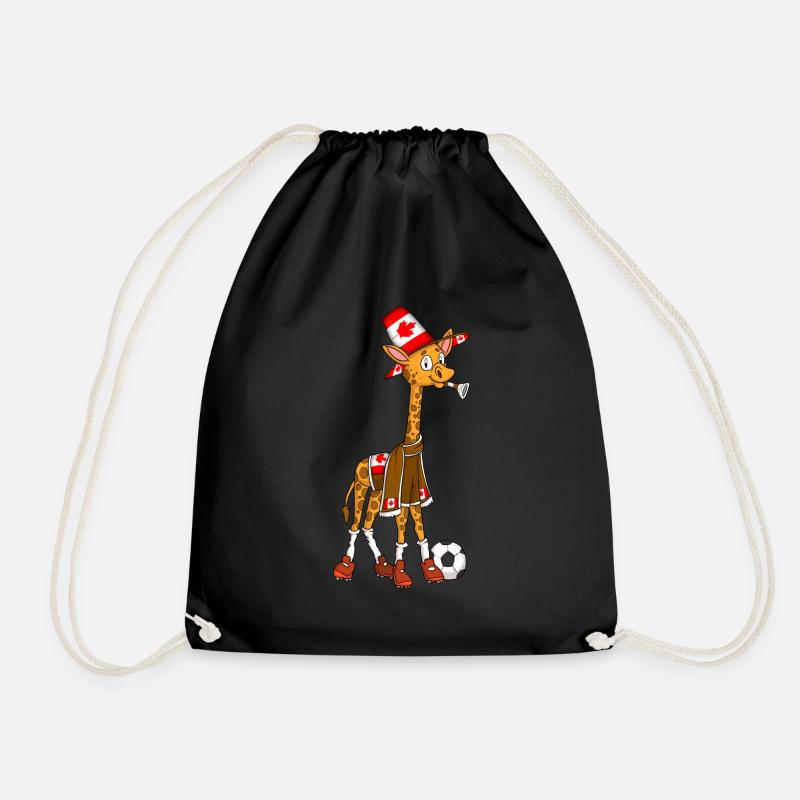 Giraffe Fan Canada - Drawstring Bag - black