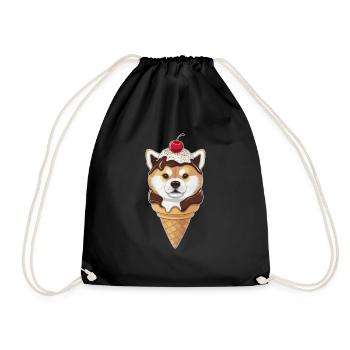 Shiba Inu drôle comme glace gaufrée - Sac de sport léger - noir - Devant