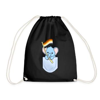 Elephant in pocket Gay Bear Pride - Drawstring Bag - black - Front