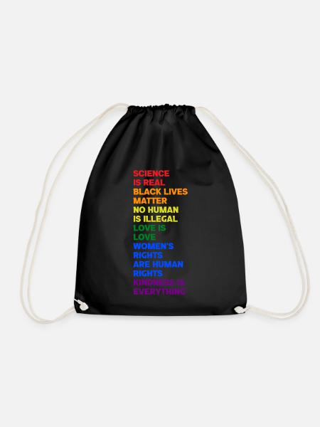 Science Is Real Black Lives Matter Human Rights - Sac de sport léger - noir