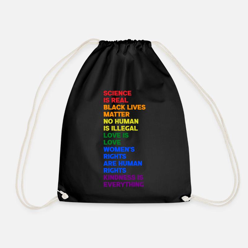 Science Is Real Black Lives Matter Human Rights - Sac de sport léger - noir