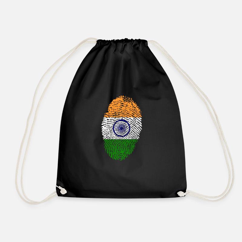 Fingerprint - Indien - Turnbeutel - Schwarz