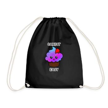 CAKE IT EASY - Drawstring Bag - black - Front