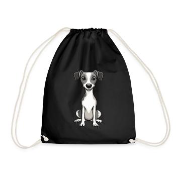 Whippet Hund Niedlich - Turnbeutel - Schwarz - Vorne